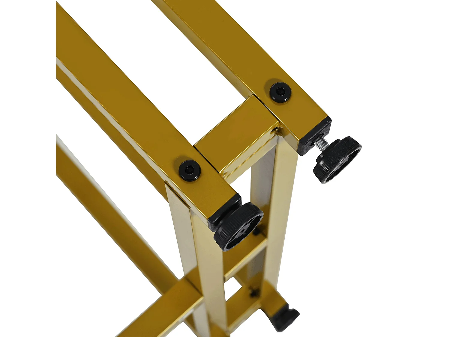 Prostokątny stół jadalny 120 x 70 cm - złote nogi i metalowa rama - biały blat MDF