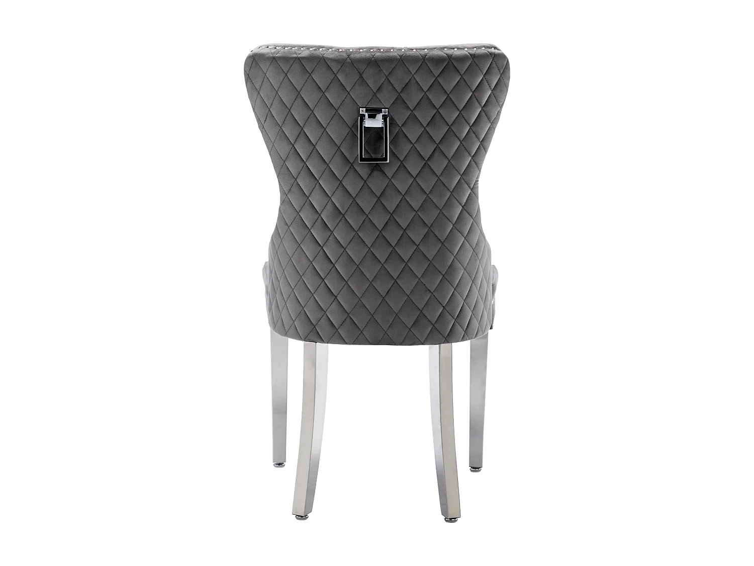 Lot de 2 chaises de salle à manger - anneaux de porte originaux au dossier - velours gris