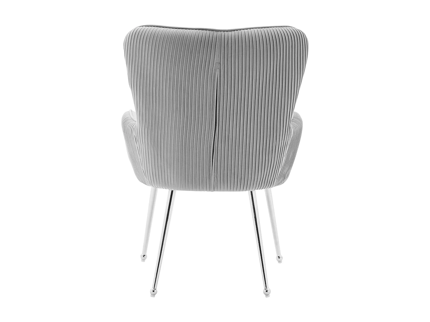 Lot de 2 chaises en velours avec accoudoirs, pieds métal réglables – gris et argent