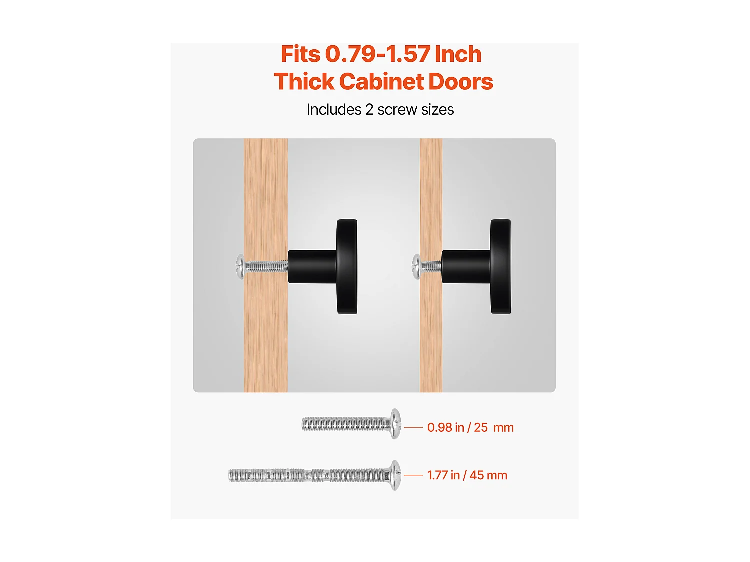 Meubelknoop SucceBuy, Set van 10, Kastknop, 3,2 cm, in Zinklegering, Paddenstoelvorm, met Schroeven, Knop voor Lades, Deuren, Commodes, Zwart