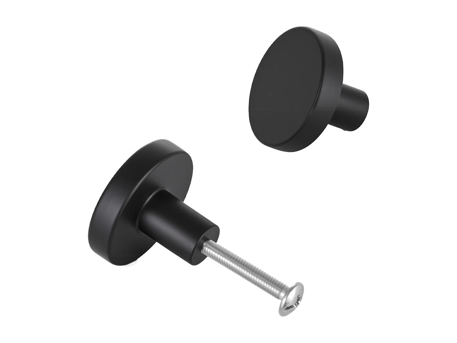 Meubelknoop SucceBuy, Set van 10, Kastknop, 3,2 cm, in Zinklegering, Paddenstoelvorm, met Schroeven, Knop voor Lades, Deuren, Commodes, Zwart