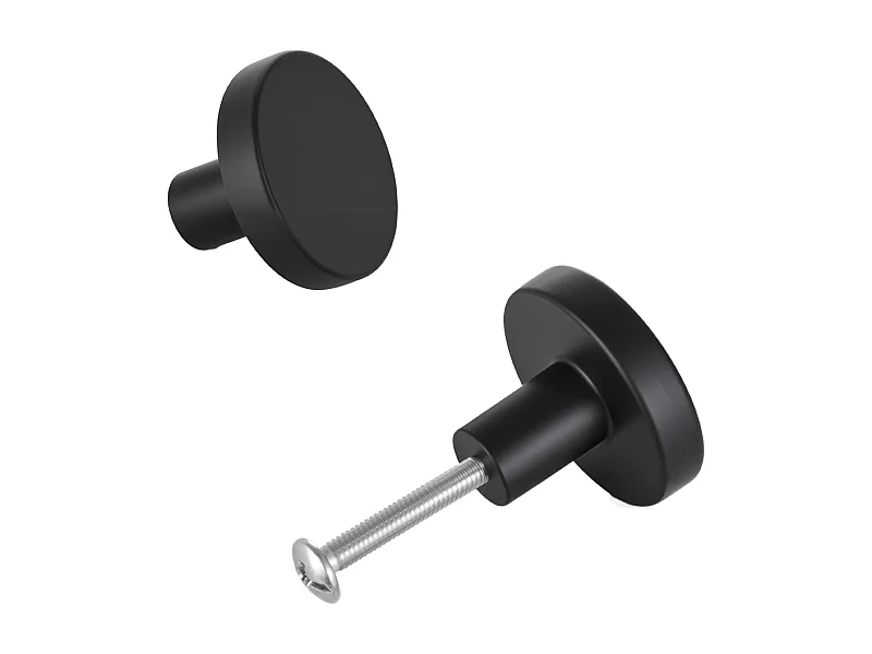Meubelknoop SucceBuy, Set van 10, Kastknop, 3,2 cm, in Zinklegering, Paddenstoelvorm, met Schroeven, Knop voor Lades, Deuren, Commodes, Zwart