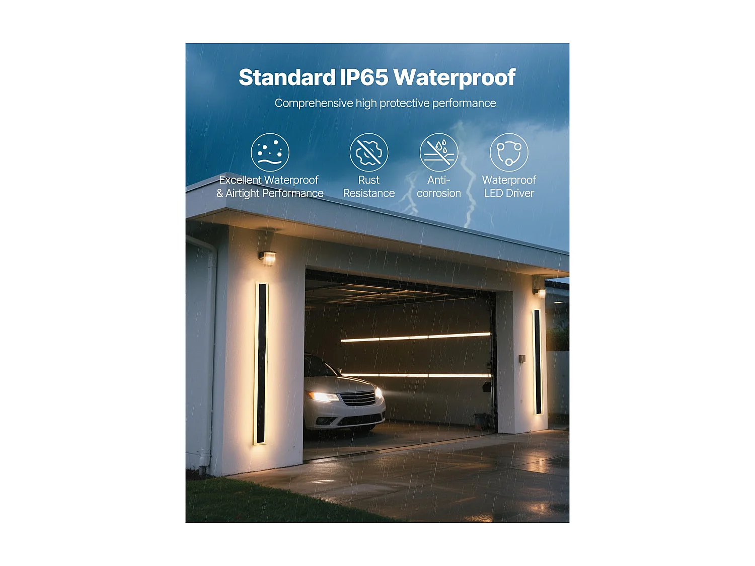 Applique a Parete SucceBuy Esterno, 12 W, Illuminazione Esterna a Parete, Lotto di 2, Applique a Parete Moderne LED, 1,2 m, Bianco Caldo 3000 K, Impermeabile IP65