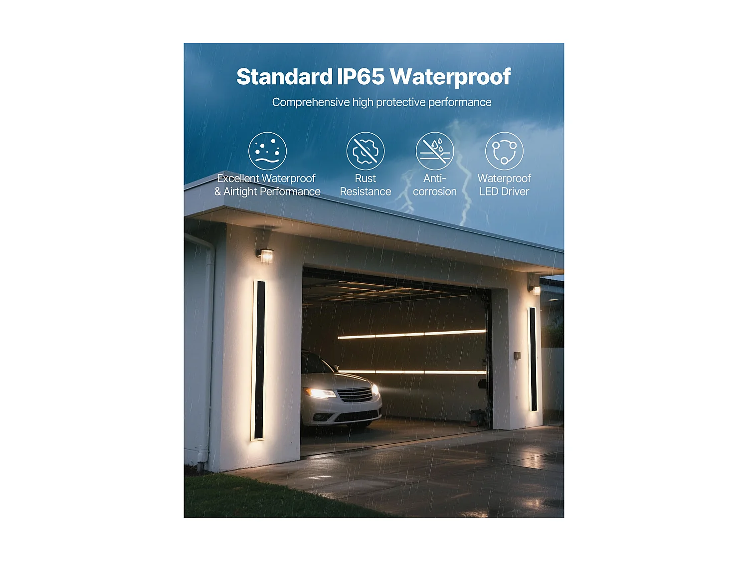 Applique a Parete SucceBuy Esterno, 21 W, Illuminazione Esterna a Parete, Lotto di 2, Applique a Parete Moderne LED 1,2 m, Regolabile 2700 K-6000 K