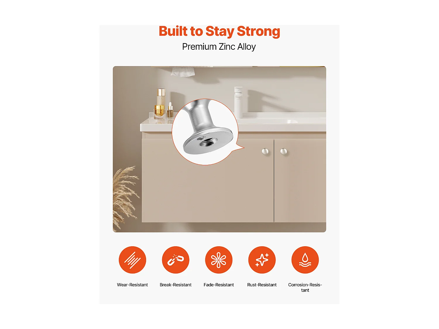 Meubelknoop SucceBuy, Set van 25, Kastknop, 2,8 cm, in Zinklegering, Paddenstoelvorm, met Schroeven, Knop voor Lades, Deuren, Commodes
