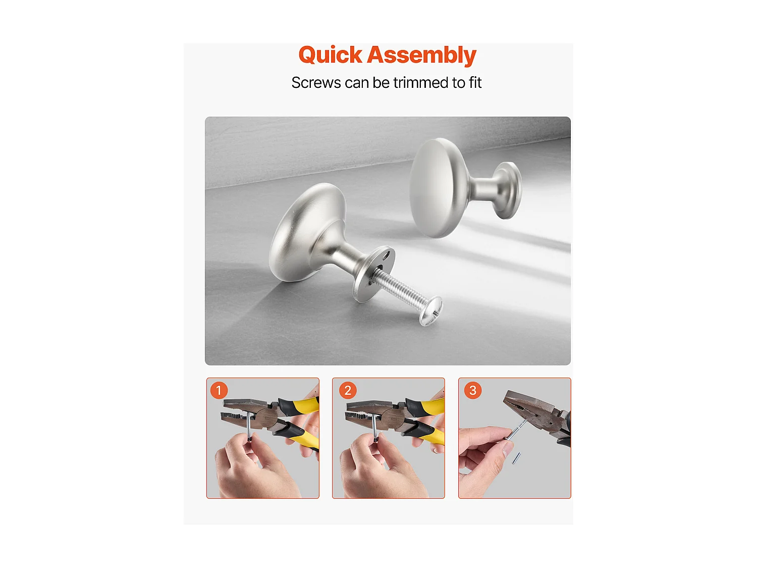 Meubelknoop SucceBuy, Set van 25, Kastknop, 2,8 cm, in Zinklegering, Paddenstoelvorm, met Schroeven, Knop voor Lades, Deuren, Commodes