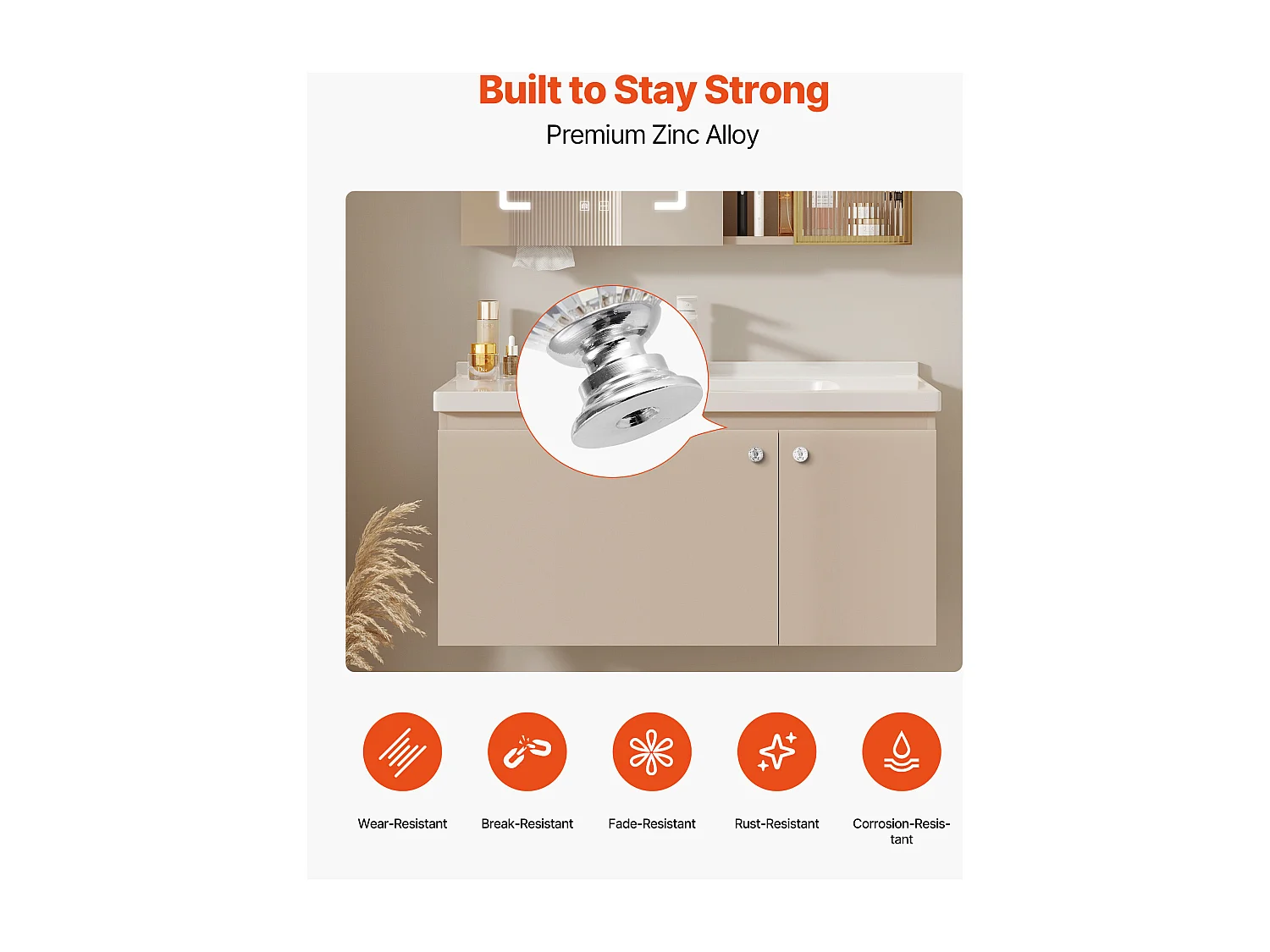 Meubelknoop SucceBuy, Set van 12, Kastknop, 3 cm, Acryl en Zinklegering, Diamantvorm, met Schroeven, Knop voor Lades, Deuren, Commodes