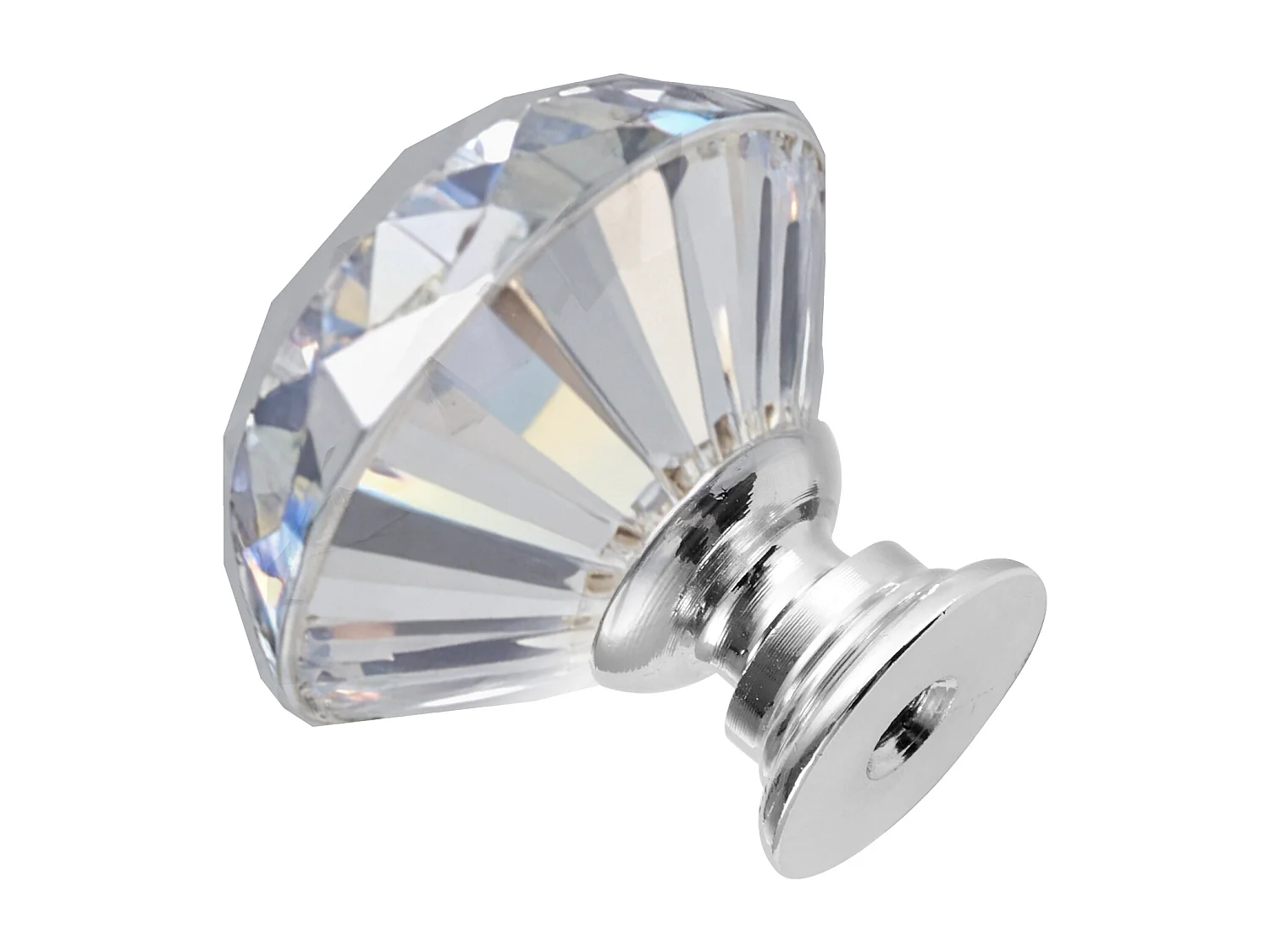 Meubelknoop SucceBuy, Set van 12, Kastknop, 3 cm, Acryl en Zinklegering, Diamantvorm, met Schroeven, Knop voor Lades, Deuren, Commodes