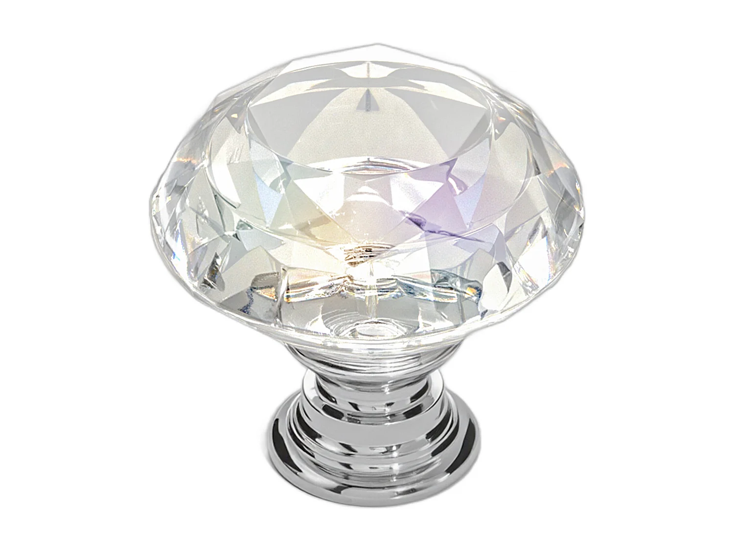 Meubelknoop SucceBuy, Set van 12, Kastknop, 3 cm, Acryl en Zinklegering, Diamantvorm, met Schroeven, Knop voor Lades, Deuren, Commodes