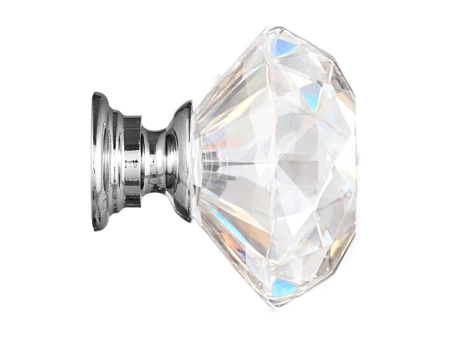 Meubelknoop SucceBuy, Set van 12, Kastknop, 3 cm, Acryl en Zinklegering, Diamantvorm, met Schroeven, Knop voor Lades, Deuren, Commodes