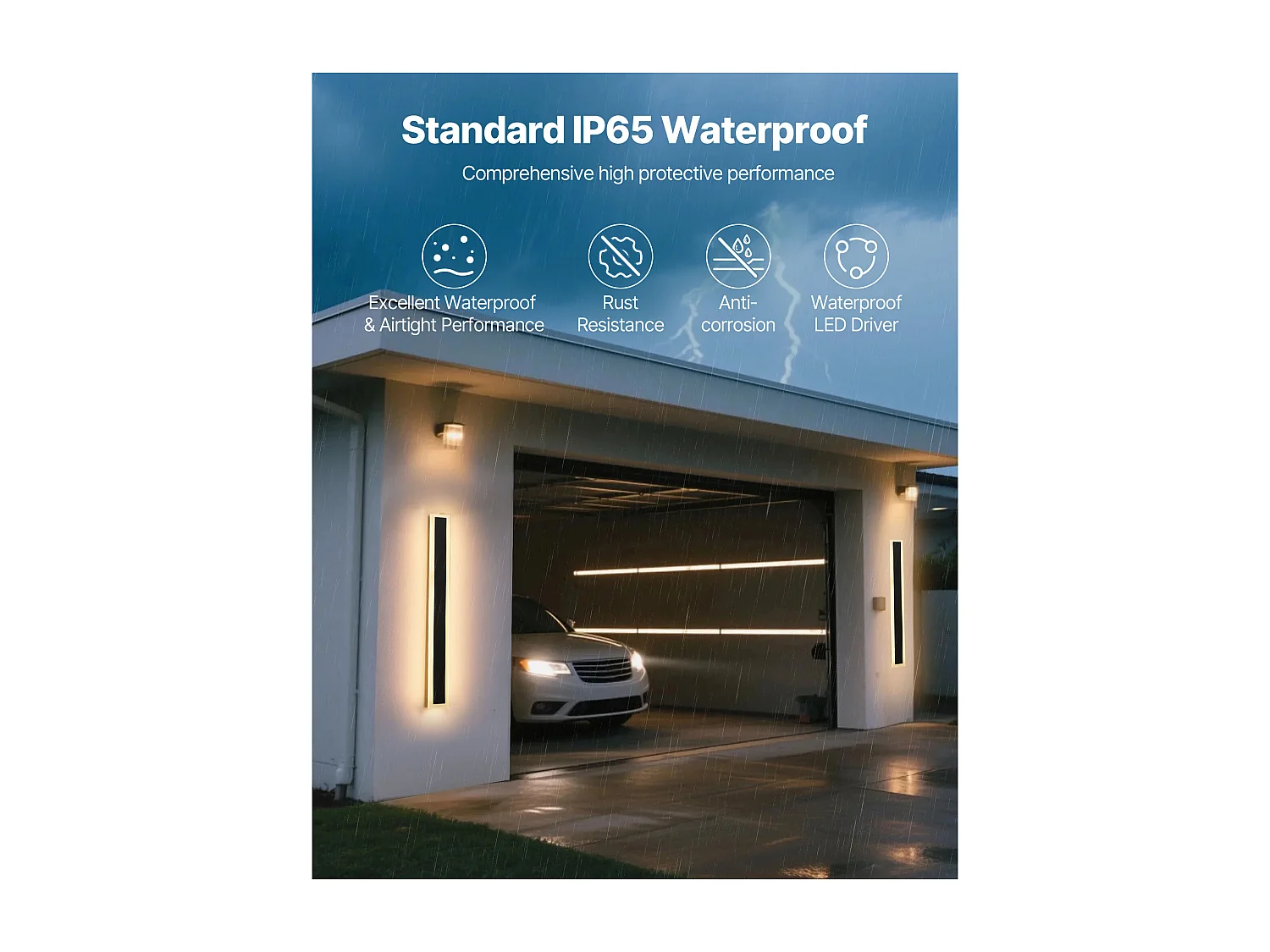 Applique a Parete SucceBuy da Esterno, 8 W, Illuminazione Esterna a Parete, Lotto di 2, Applique a Parete Moderne LED, Bianco Caldo 3000 K, Impermeabile IP65