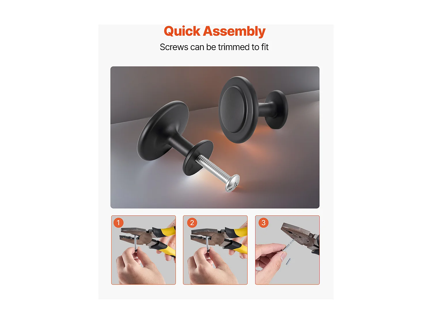 Meubelknoop SucceBuy, Set van 30, Kastknop, 3 cm, in Zinklegering, in Paddenstoelvorm, met Schroeven, Knop voor Lades, Deuren, Commodes