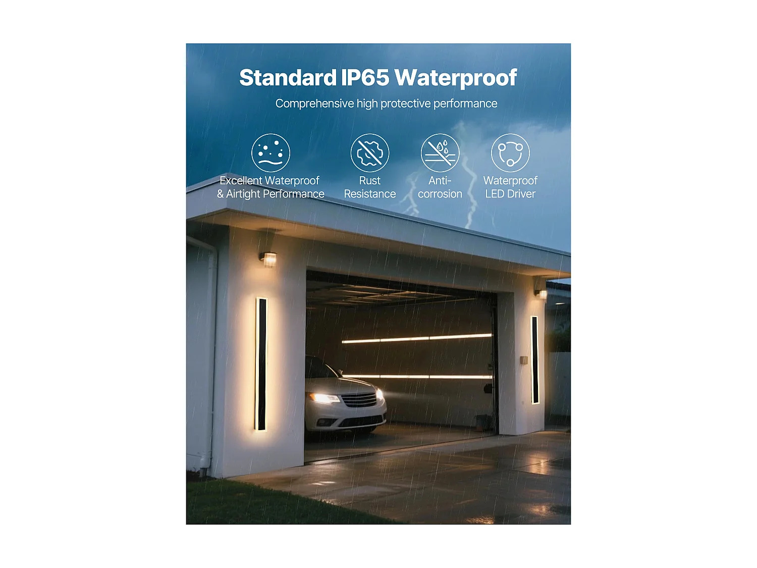 Applique a Parete SucceBuy da Esterno, 10 W, Illuminazione Esterna a Parete, Lotto di 2, Applique a Parete Moderne LED, 1 m, Bianco Caldo 3000 K, Impermeabile IP65