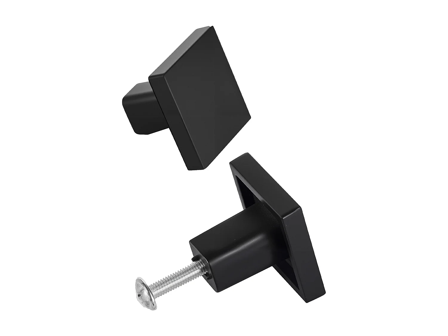 Meubelknoop SucceBuy, Set van 10, Kastknop, 3 cm, Zinklegering, Vierkante Vorm, met Schroeven, Knop voor Lades, Deuren, Commodes, Kasten, Zwart