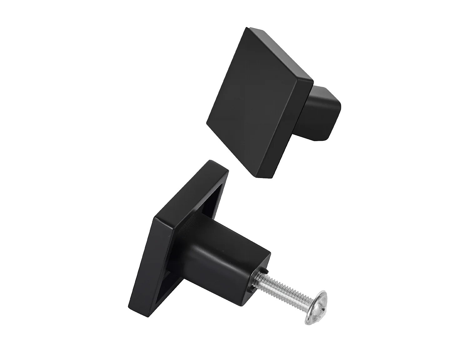 Meubelknoop SucceBuy, Set van 10, Kastknop, 3 cm, Zinklegering, Vierkante Vorm, met Schroeven, Knop voor Lades, Deuren, Commodes, Kasten, Zwart