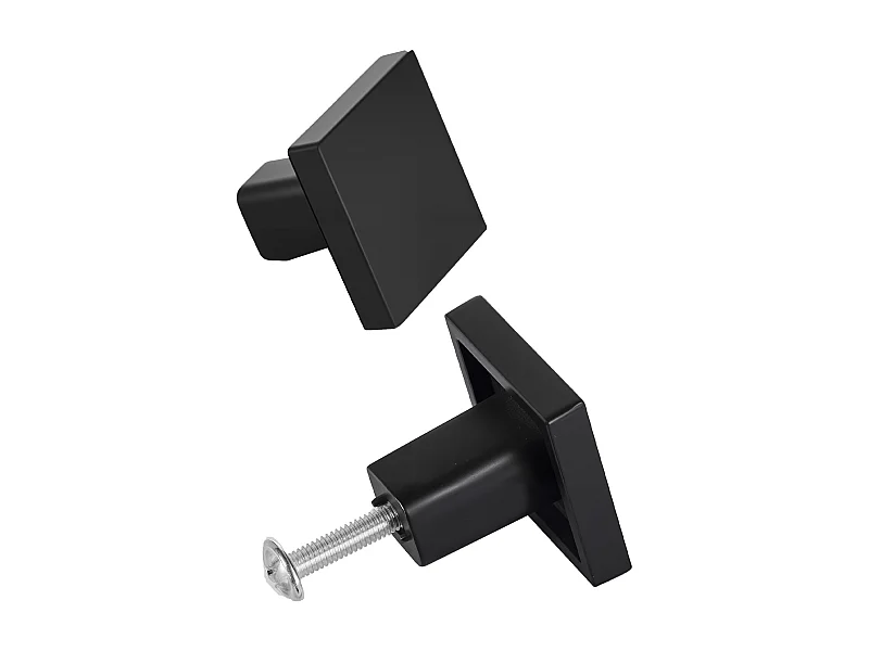Meubelknoop SucceBuy, Set van 10, Kastknop, 3 cm, Zinklegering, Vierkante Vorm, met Schroeven, Knop voor Lades, Deuren, Commodes, Kasten, Zwart