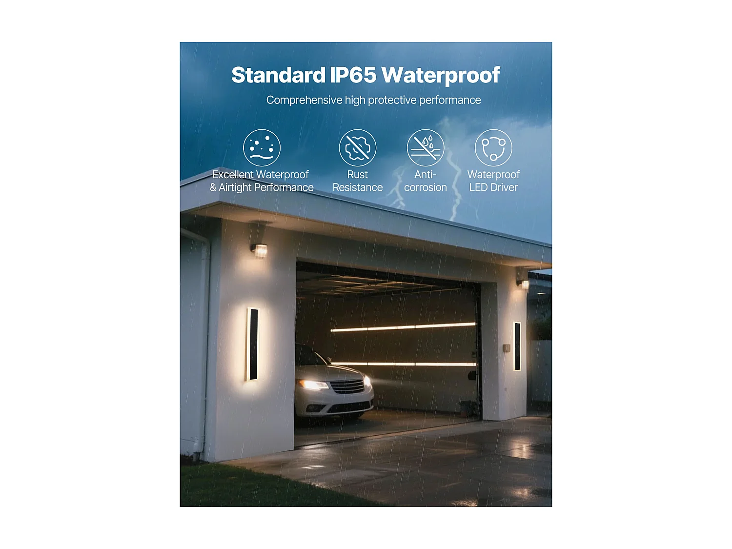 Applique a Parete SucceBuy Esterno, 11 W, Illuminazione Esterna a Parete, Lotto di 2, Applique a Parete Moderne LED 60 cm, Regolabile 2700 K-6000 K