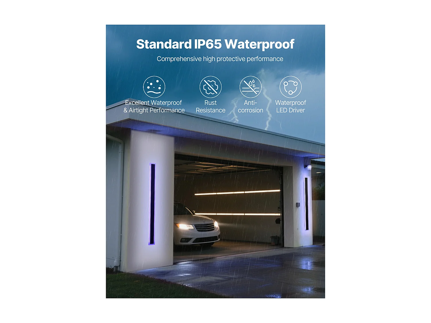 Applique a Parete SucceBuy Esterno, 10 W, Illuminazione Esterna a Parete, Lotto di 2, Applique a Parete Moderne RGB 1 m, Regolabile 2700 K-6000 K