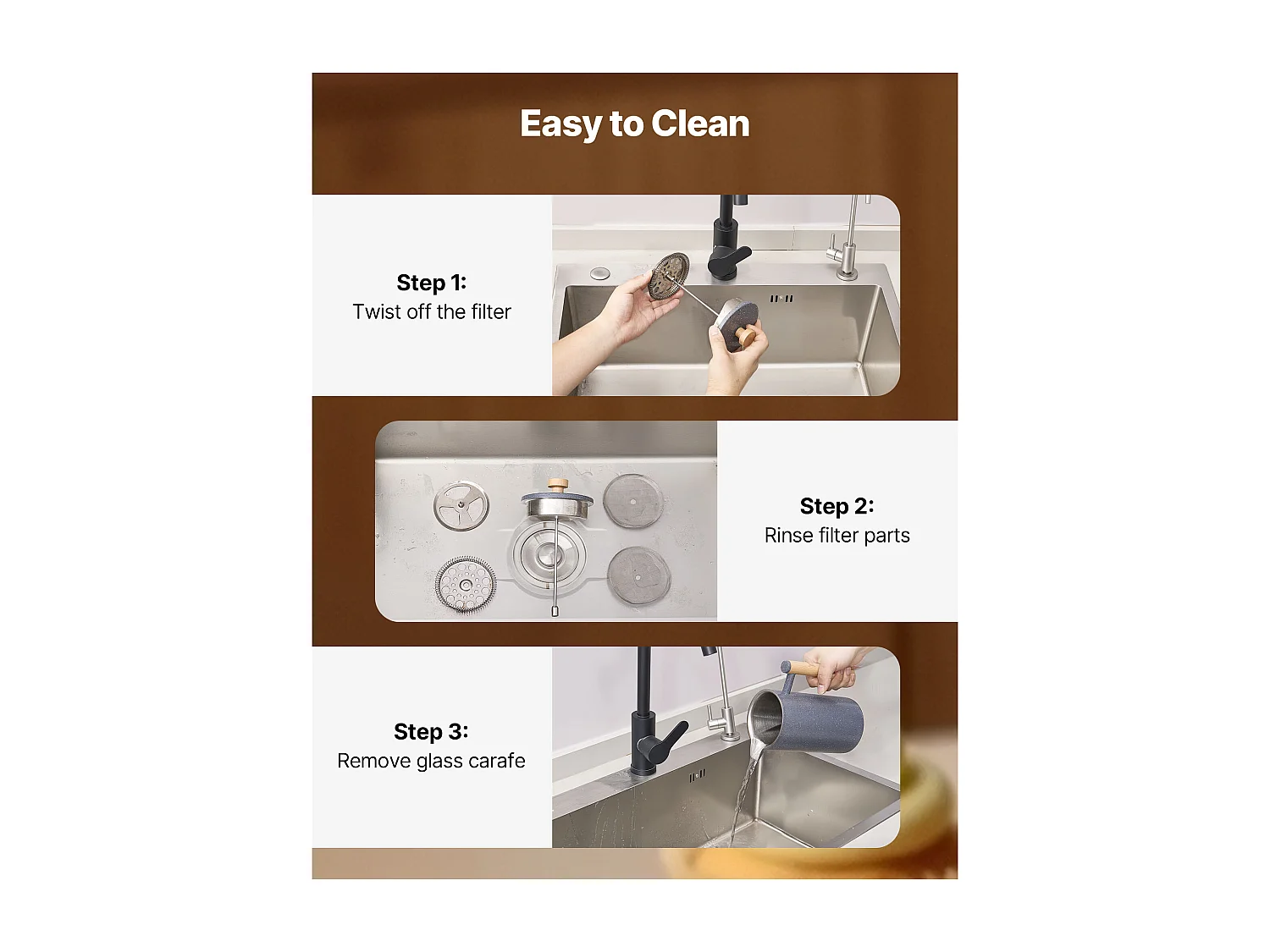 Cafetière à Piston SucceBuy Capacité de 1 L, Presse à Café en Acier Inoxydable avec Filtre, Grande Théière à Piston à Double Paroi Isolée, Infusion à Froid