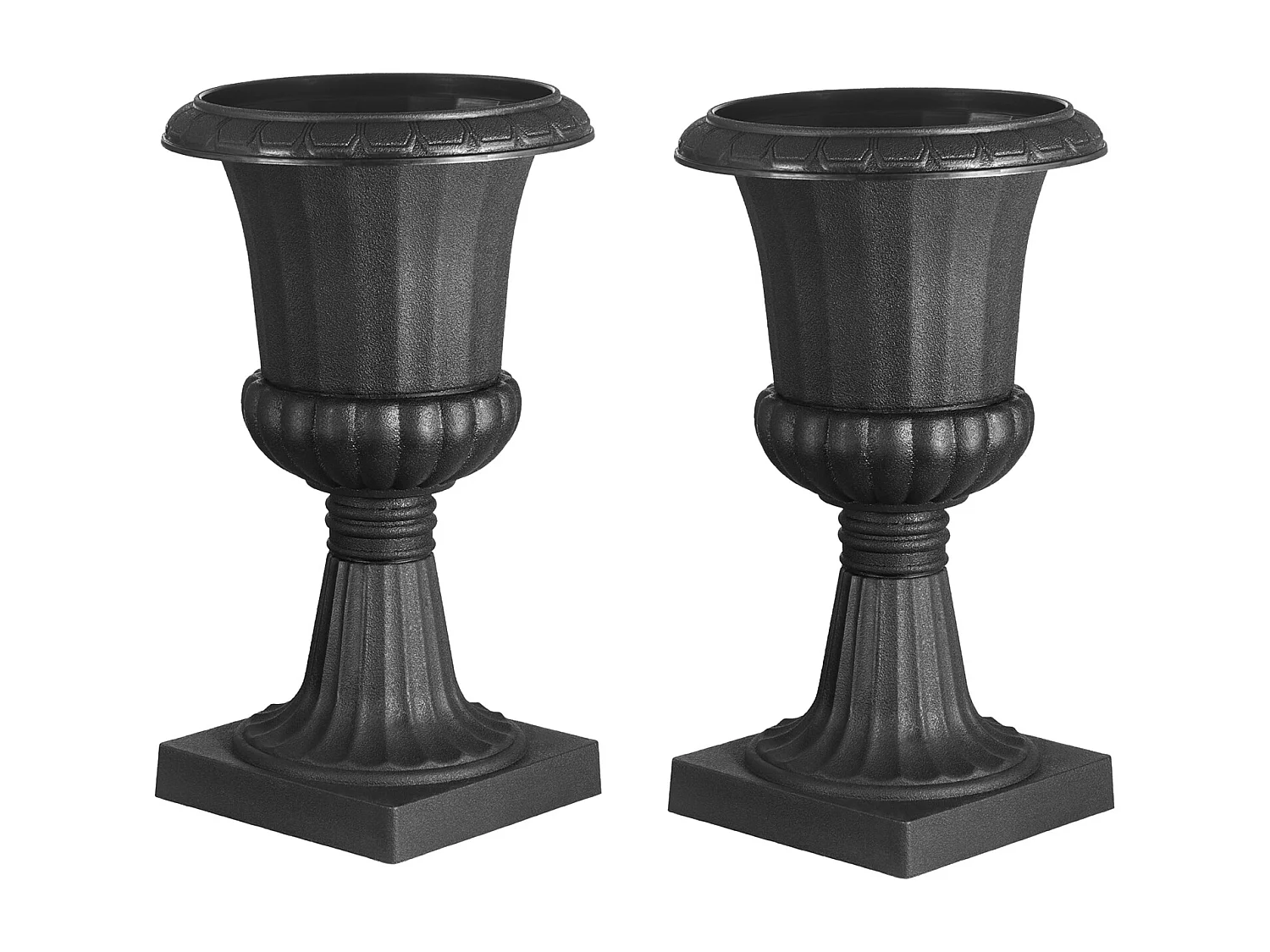 Jardiner Urna de Plástico SucceBuy, 25 x 42 cm, Maceta Clásica, Lote de 2, para Interior, Exterior, Boda, Fiestas, Eventos, Escenario, Entradas, Negro