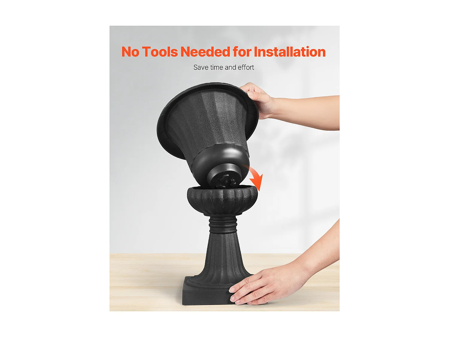 Jardiner Urna de Plástico SucceBuy, 25 x 42 cm, Maceta Clásica, Lote de 2, para Interior, Exterior, Boda, Fiestas, Eventos, Escenario, Entradas, Negro