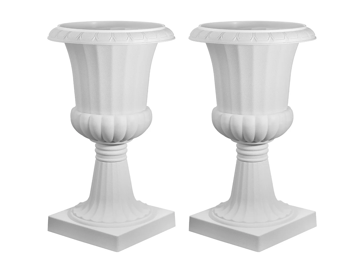 Jardiner Urna de Plástico SucceBuy, 40 x 67 cm, Maceta Clásica, Lote de 2, para Interior, Exterior, Boda, Fiestas, Eventos, Escenario, Entradas, Blanco