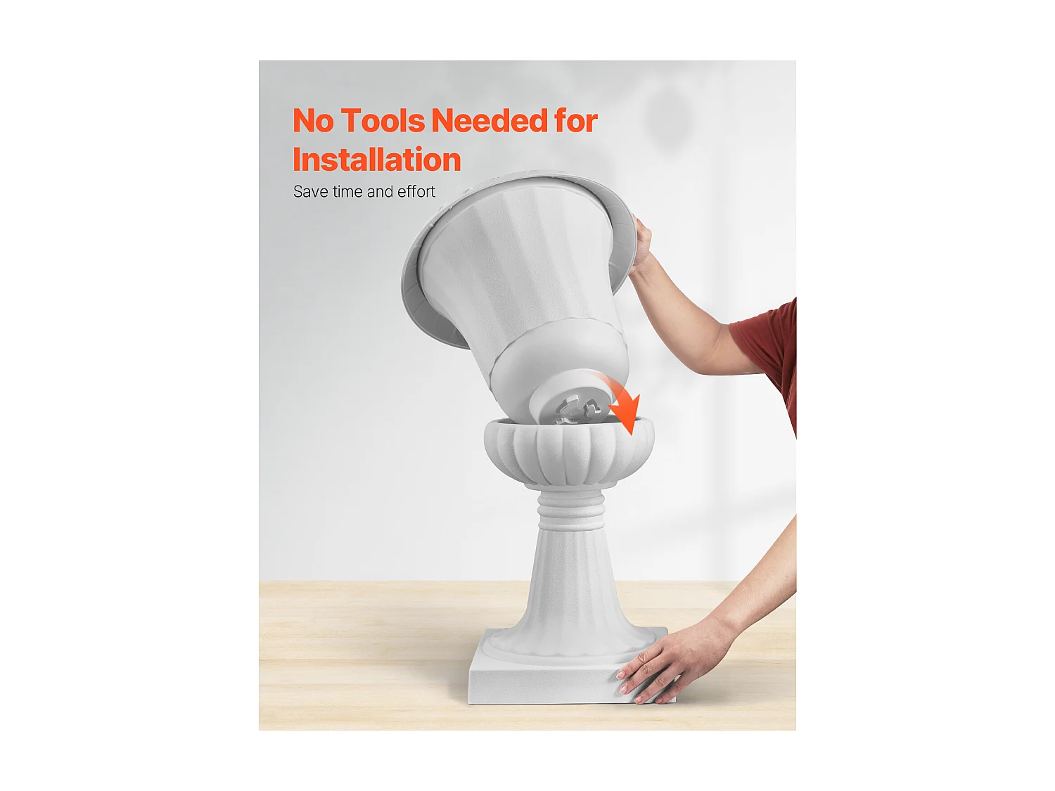 Jardiner Urna de Plástico SucceBuy, 40 x 67 cm, Maceta Clásica, Lote de 2, para Interior, Exterior, Boda, Fiestas, Eventos, Escenario, Entradas, Blanco