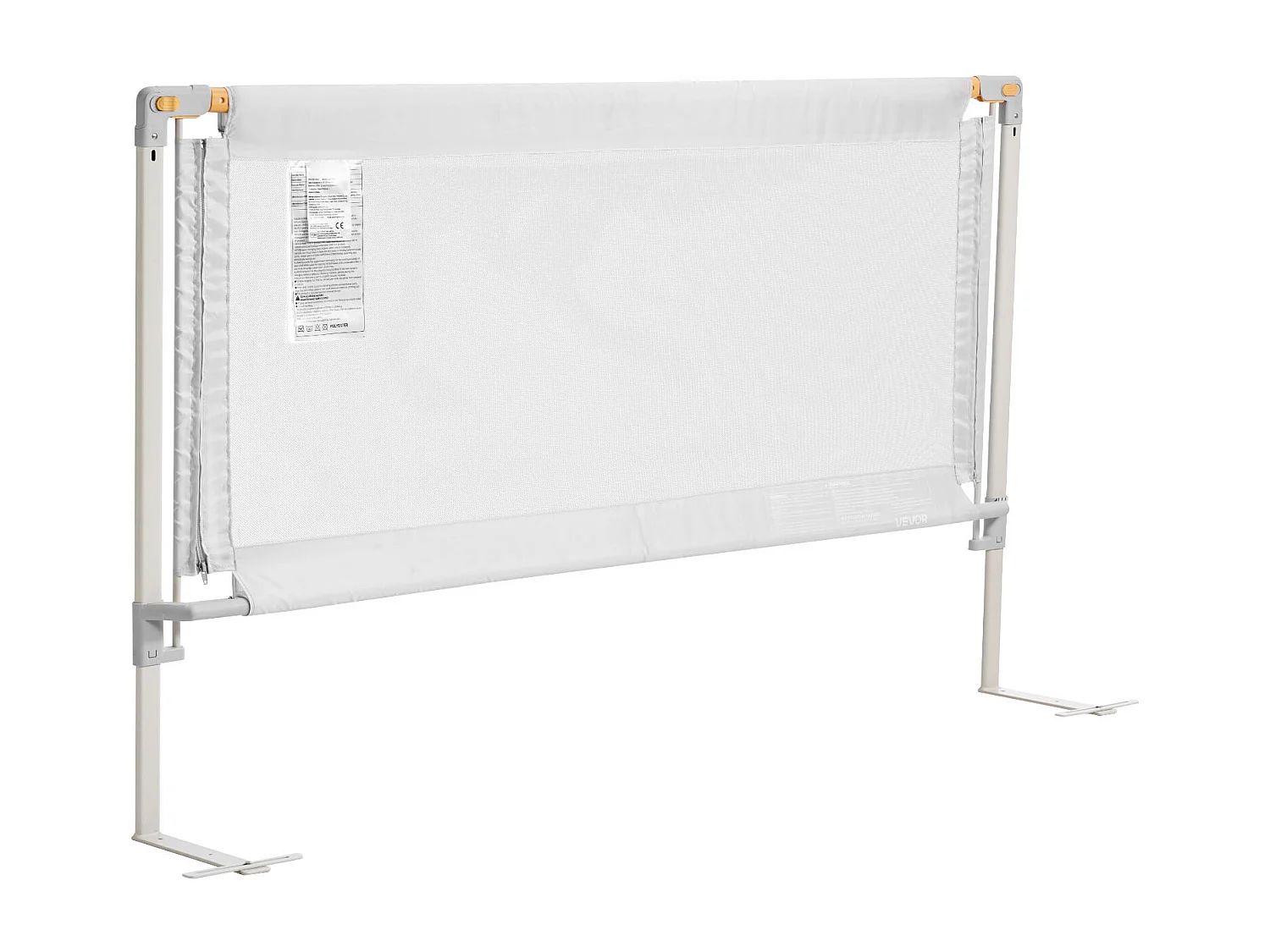 Kindergitter SucceBuy für Kinderbett, Länge 2 m, Bettgitter für Kleinkinder, mit Verstärktem Eisenrohr, Verstellbare Höhe 68-89 cm