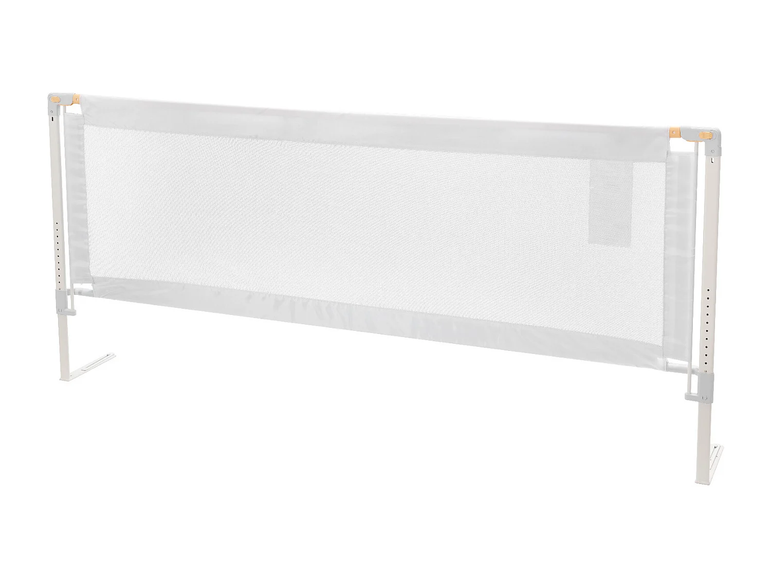 Kindergitter SucceBuy für Kinderbett, Länge 2 m, Bettgitter für Kleinkinder, mit Verstärktem Eisenrohr, Verstellbare Höhe 68-89 cm