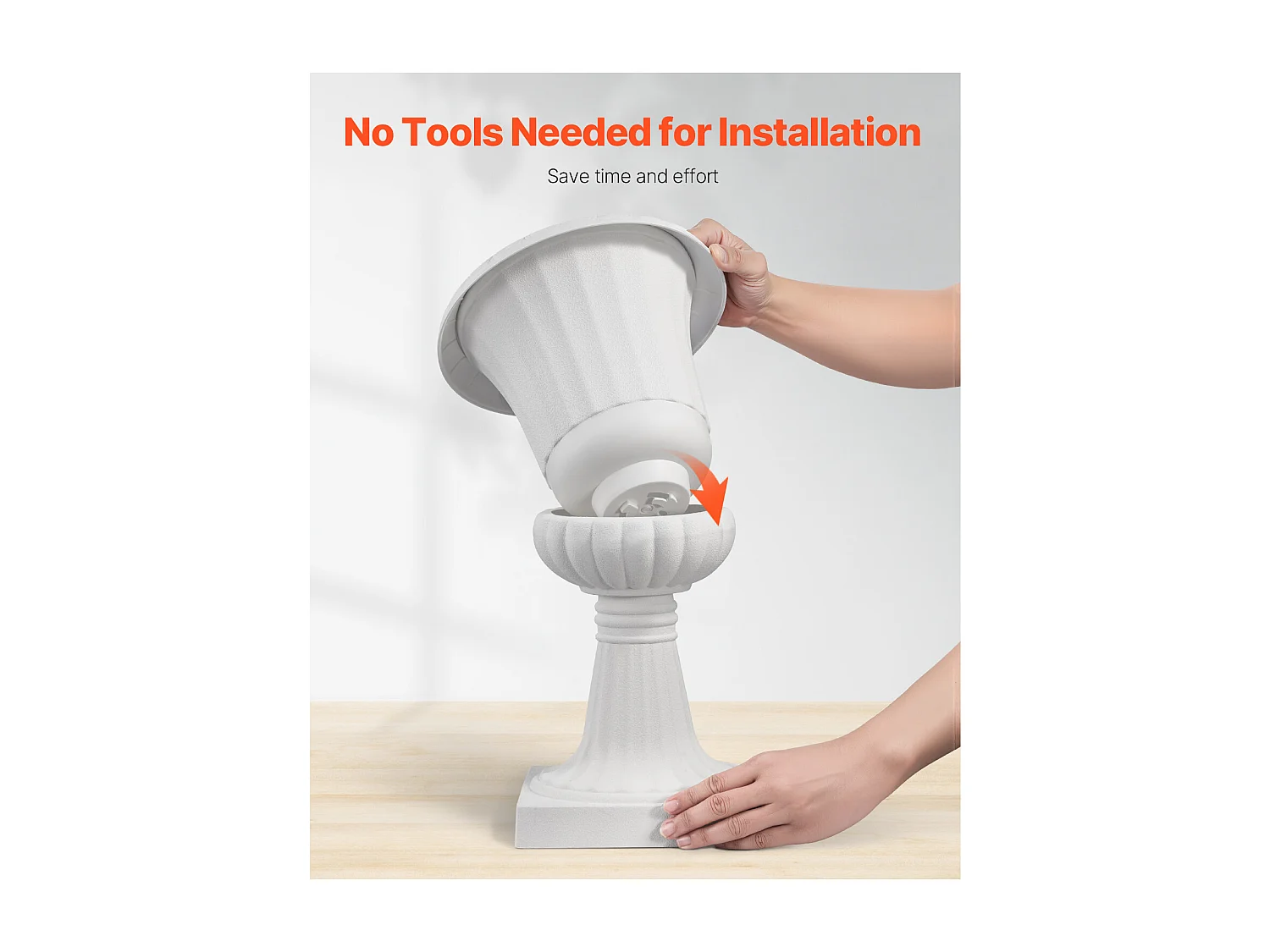 Plantenbak Plastic Urn SucceBuy, 25 x 42 cm, Klassieke Bloempot, Set van 2, voor Binnen, Buiten, Trouw, Feesten, Evenement, Podium, Ingangen, Wit