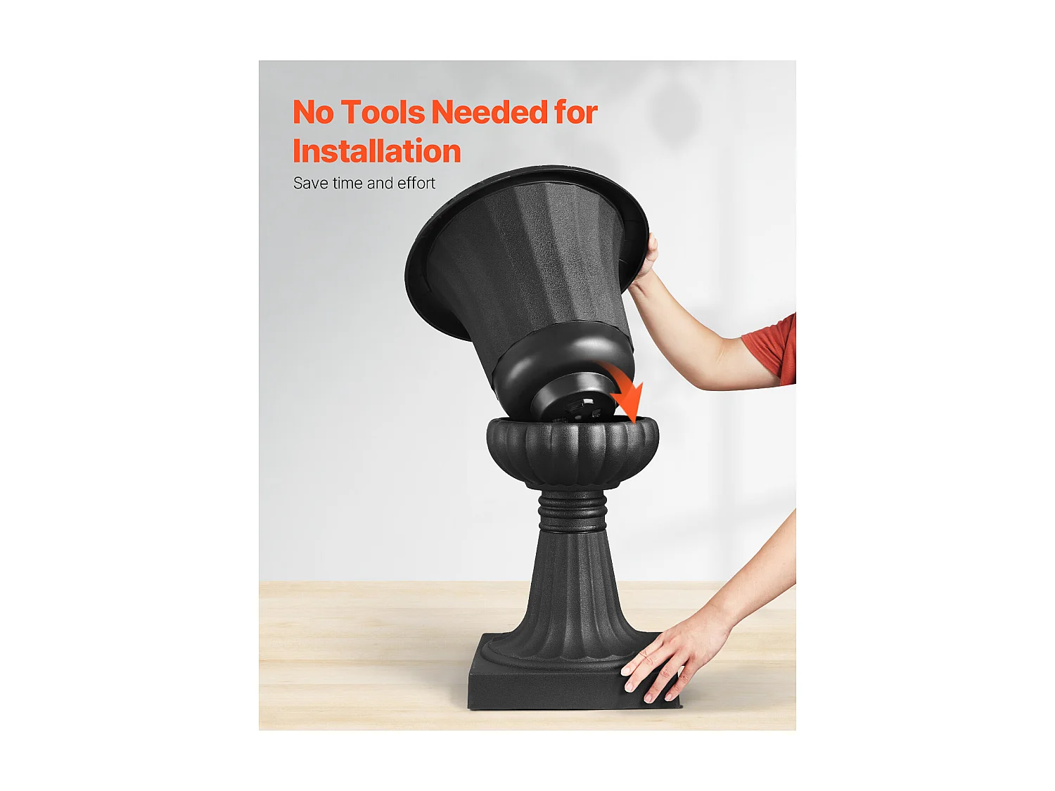 Jardiner Urna de Plástico SucceBuy, 40 x 67 cm, Maceta Clásica, Lote de 2, para Interior, Exterior, Boda, Fiestas, Eventos, Escenario, Entradas, Negro