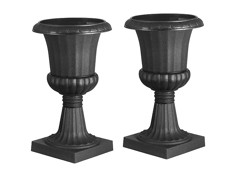 Jardiner Urna de Plástico SucceBuy, 40 x 67 cm, Maceta Clásica, Lote de 2, para Interior, Exterior, Boda, Fiestas, Eventos, Escenario, Entradas, Negro