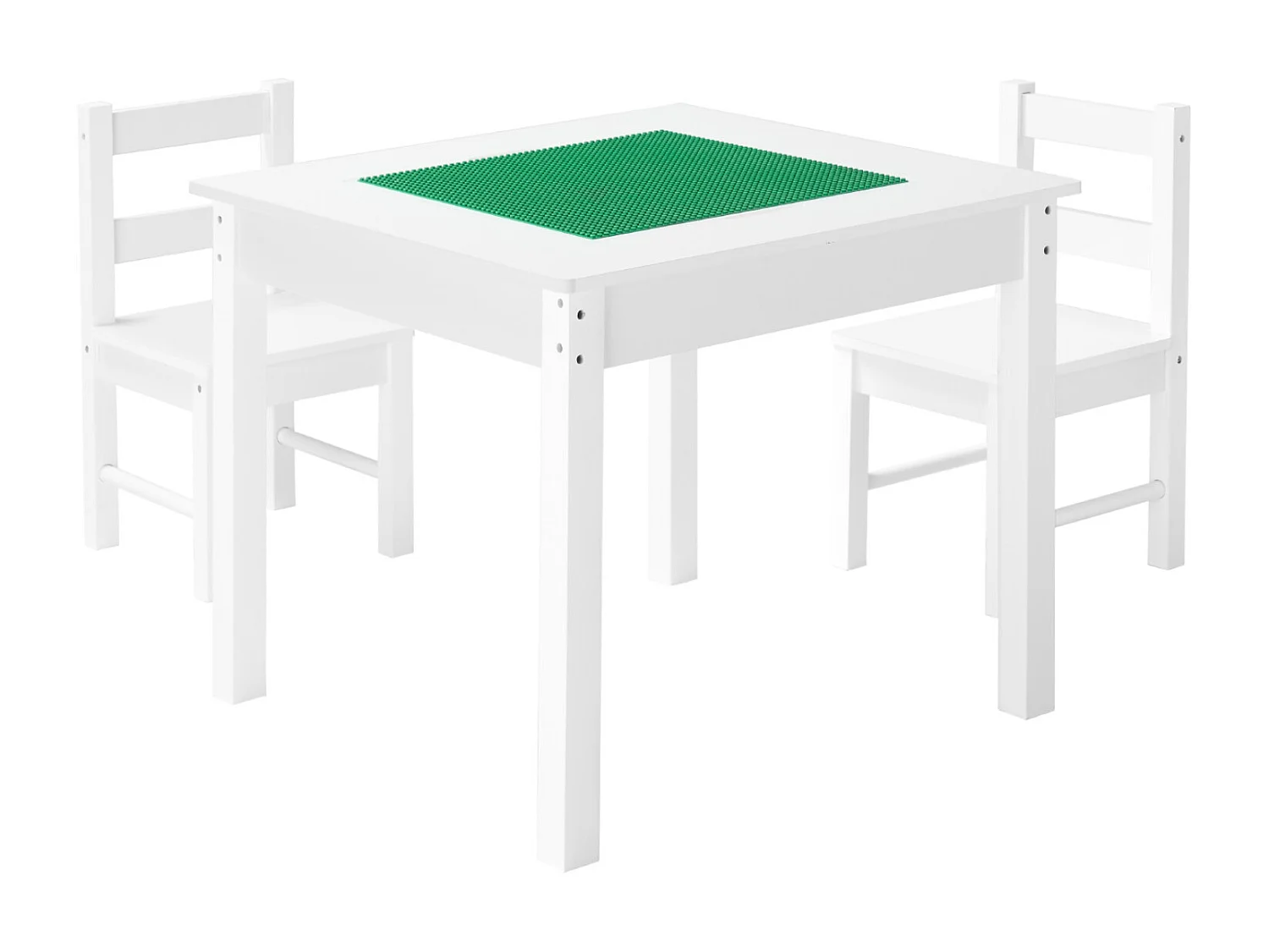 Table d'Activités SucceBuy pour Enfants avec 2 Chaises, Table de Jeu Multifonction, avec Plateau Double Face en Blocs de Construction, Grand Espace de Rangement