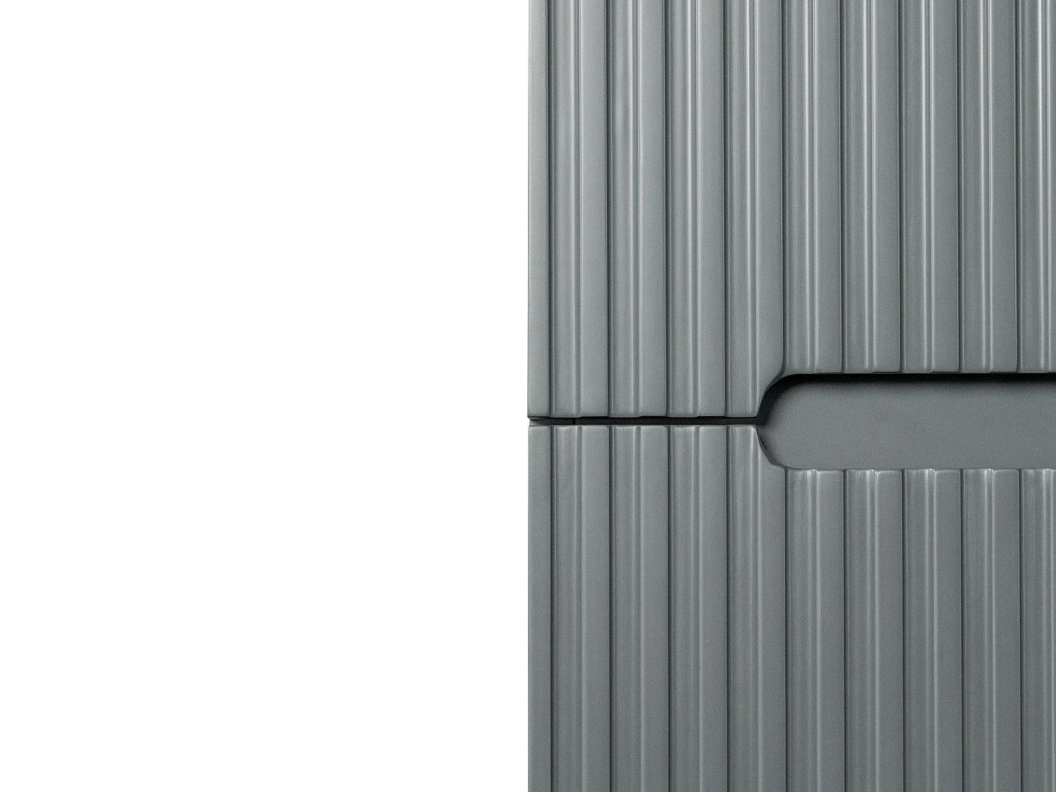 Meuble de salle de bain strié suspendu avec vasque à encastrer et robinet - Gris - 80 cm - PAVANI