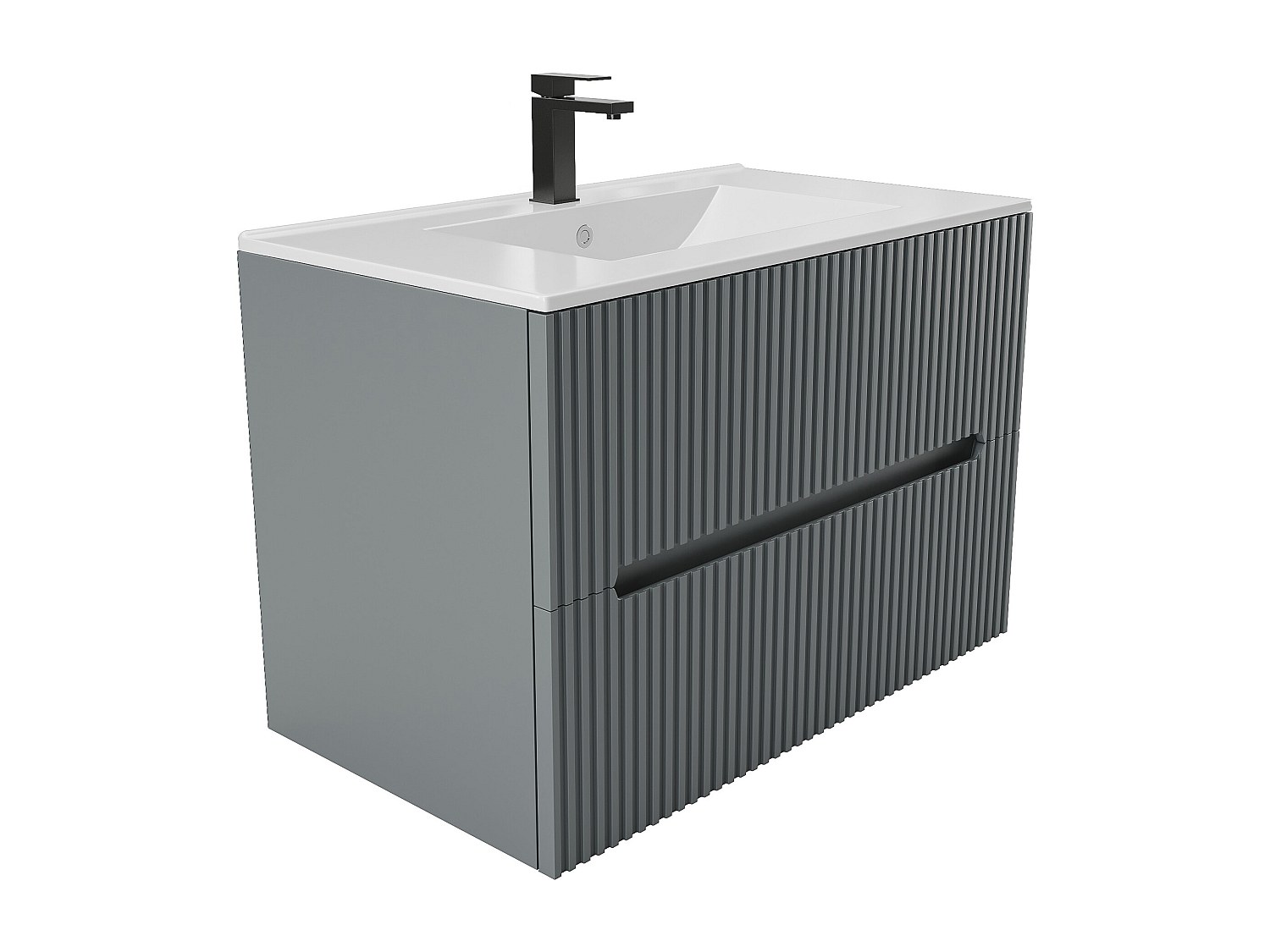 Waschbeckenunterschrank hängend mit Einbauwaschbecken und Armatur – 80 cm – günstig online kaufen