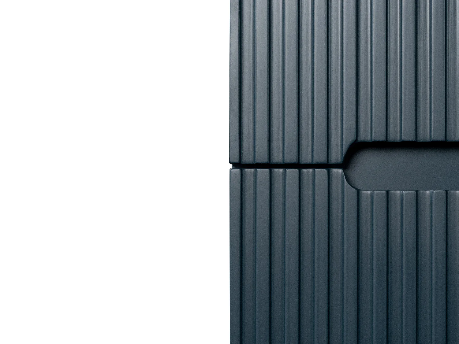 Meuble de salle de bain suspendu strié avec vasque à encastrer et robinet- Bleu - 120 cm - PAVANI