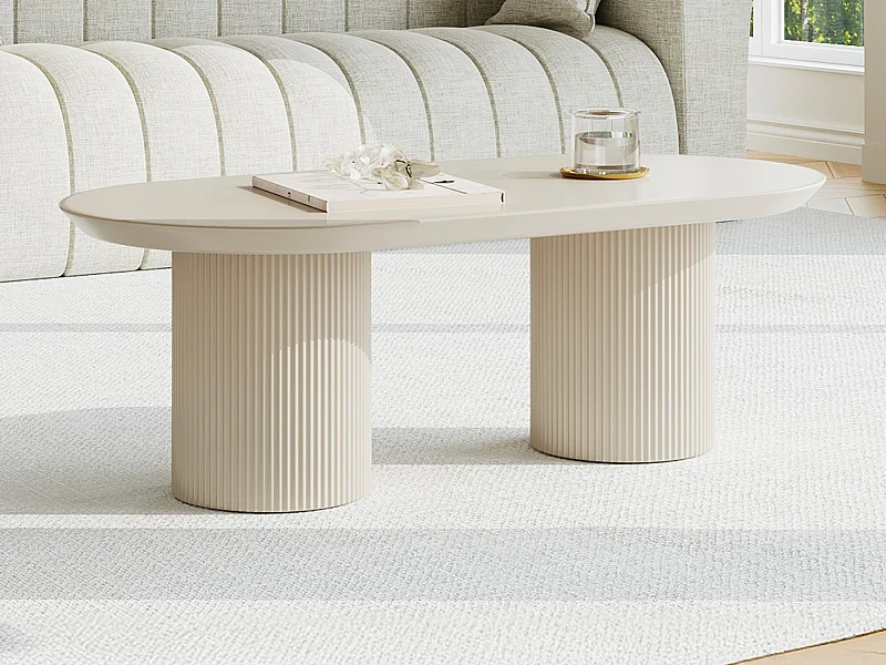 Table basse en MDF - Beige - LORIMILA