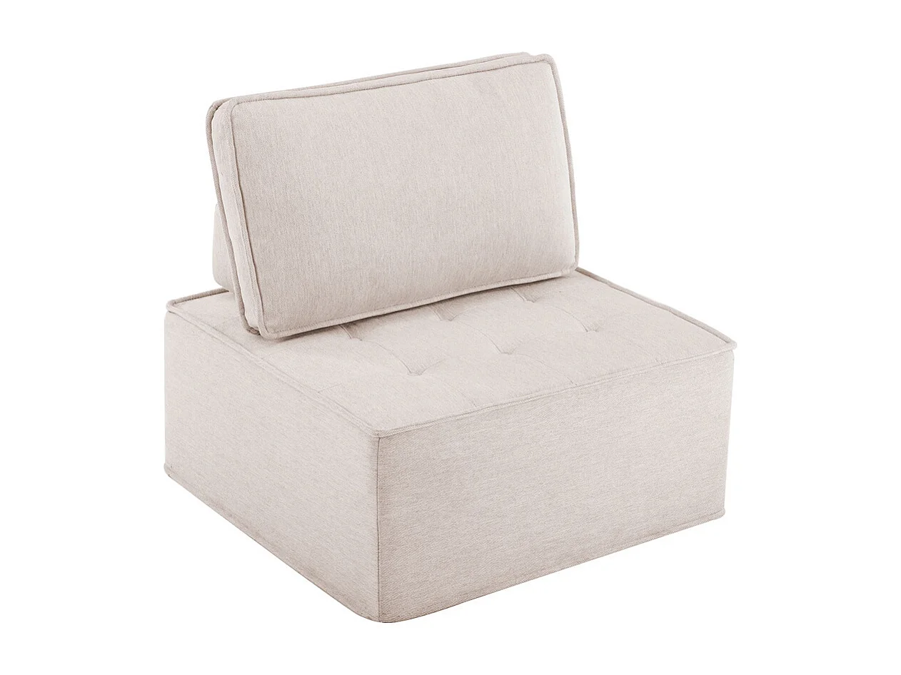 Fauteuil de salon, pouf, pour chambre d'amis ou chambre d'enfant, beige