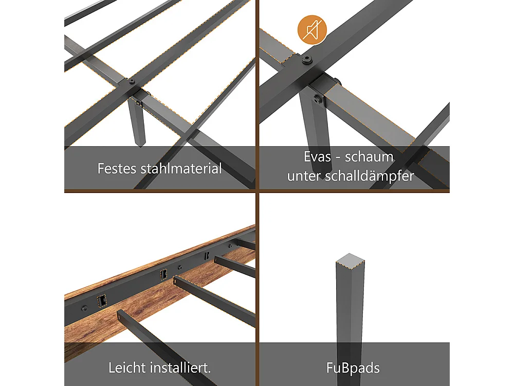 Tweepersoonsbed in antieke stijl, ijzer en hout, hoog hoofdeinde, 140 x 200 cm