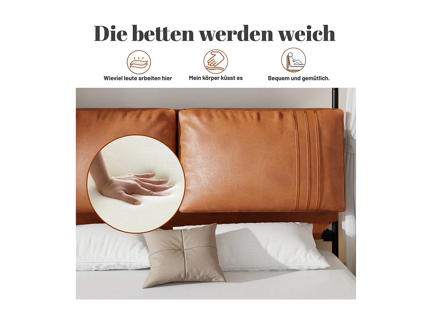 Lit de luxe moderne, 180 x 200 cm, cuir et métal, avec 4 sommiers réversibles