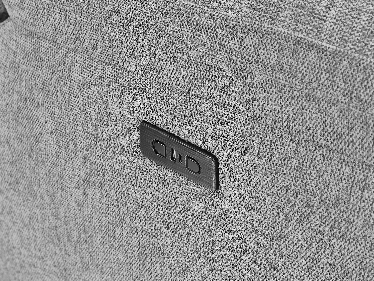 Canapés 3 places 2 places et un fauteuil relax électrique en tissu chiné gris KELUNO