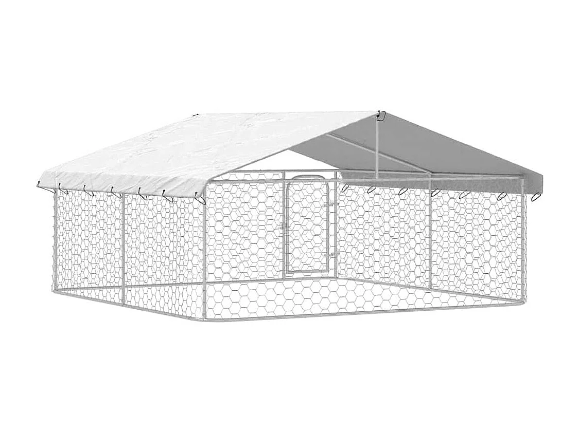 Canil Externo Grande com Telhado Resistente - 300x300x150 cm para Cães