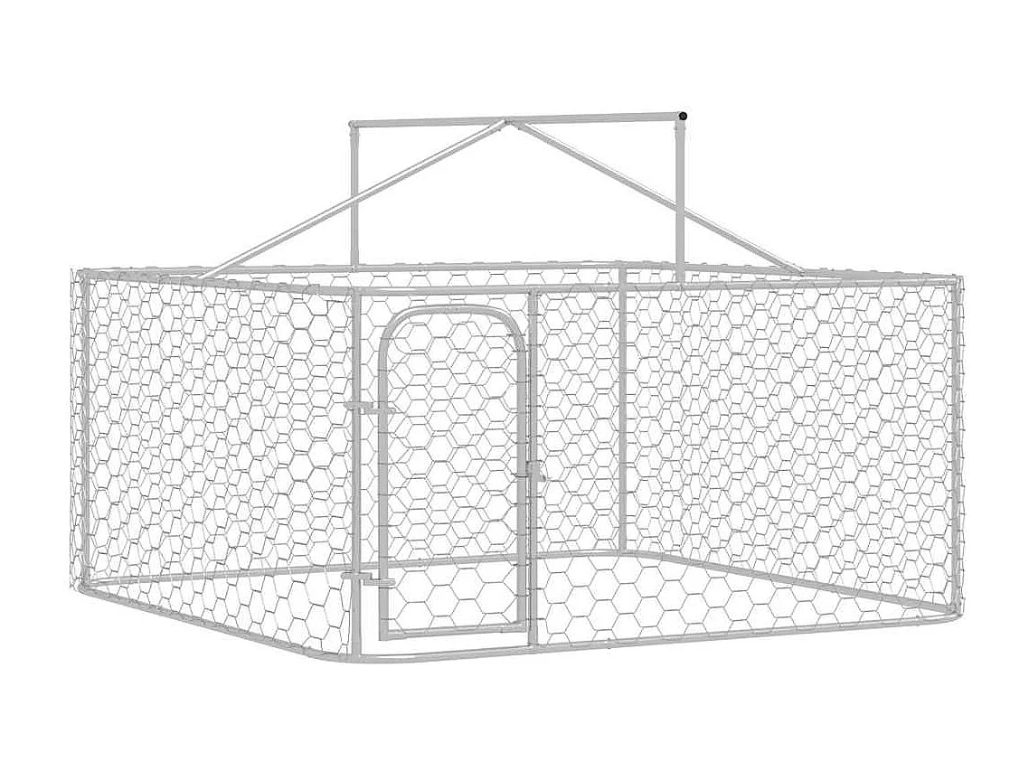 Canil de Exterior Grande com Telhado 200x200x150 cm para Cães