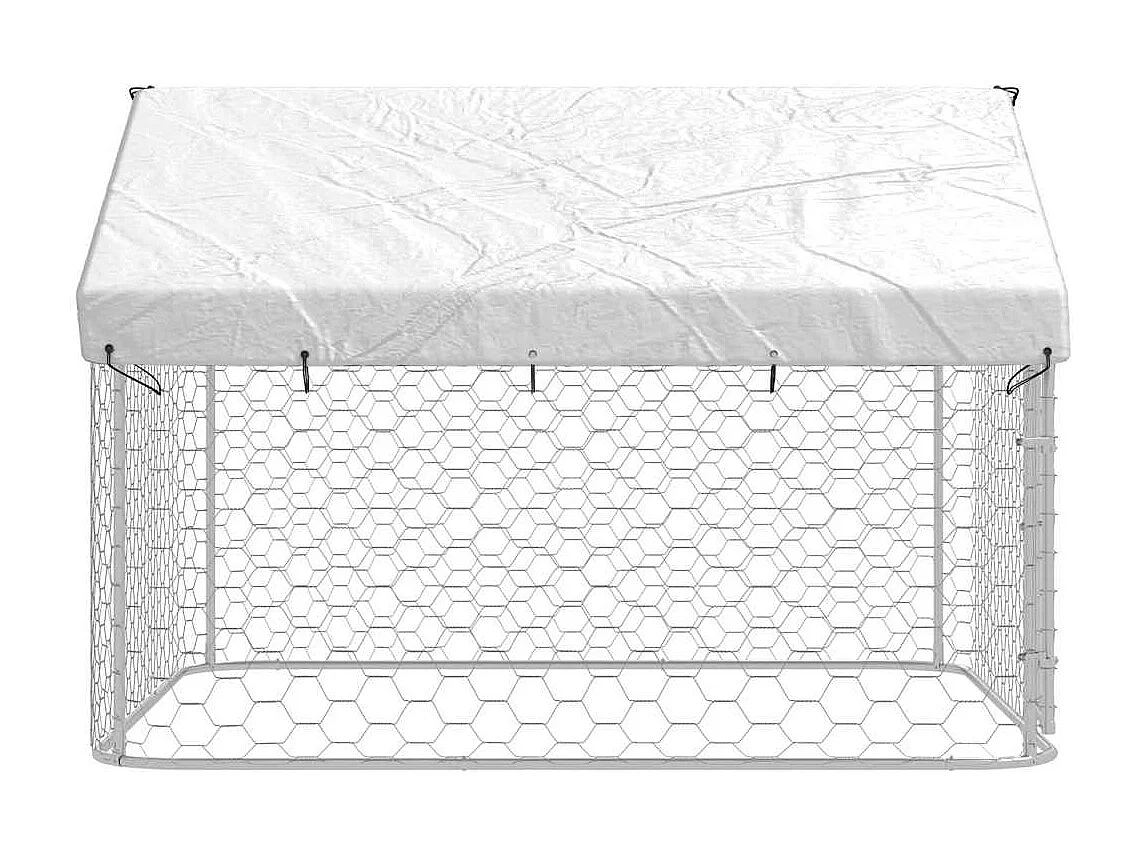 Canil de Exterior Grande com Telhado 200x200x150 cm para Cães
