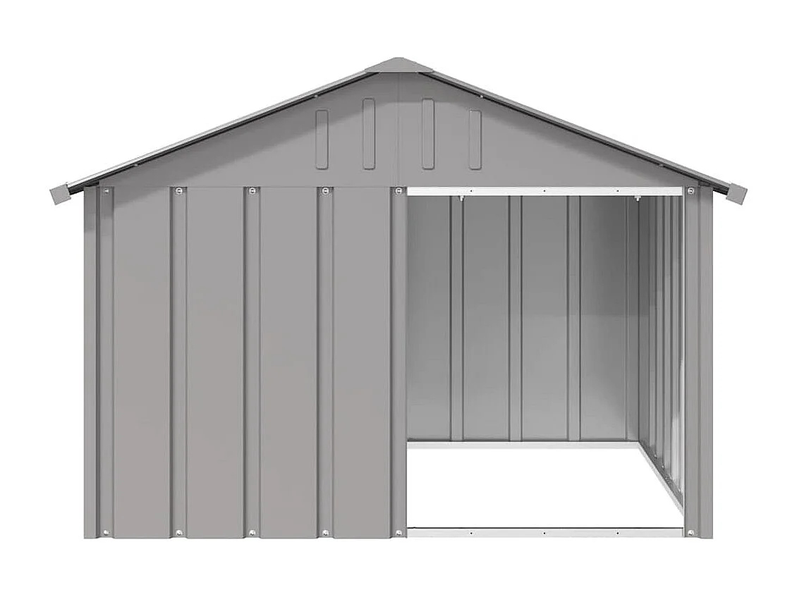Niche pour chien 116,5 x 103 x 81,5 cm en acier galvanisé anthracite