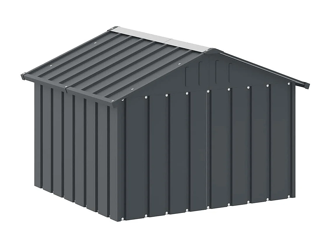 Niche pour chien 116,5 x 103 x 81,5 cm en acier galvanisé anthracite