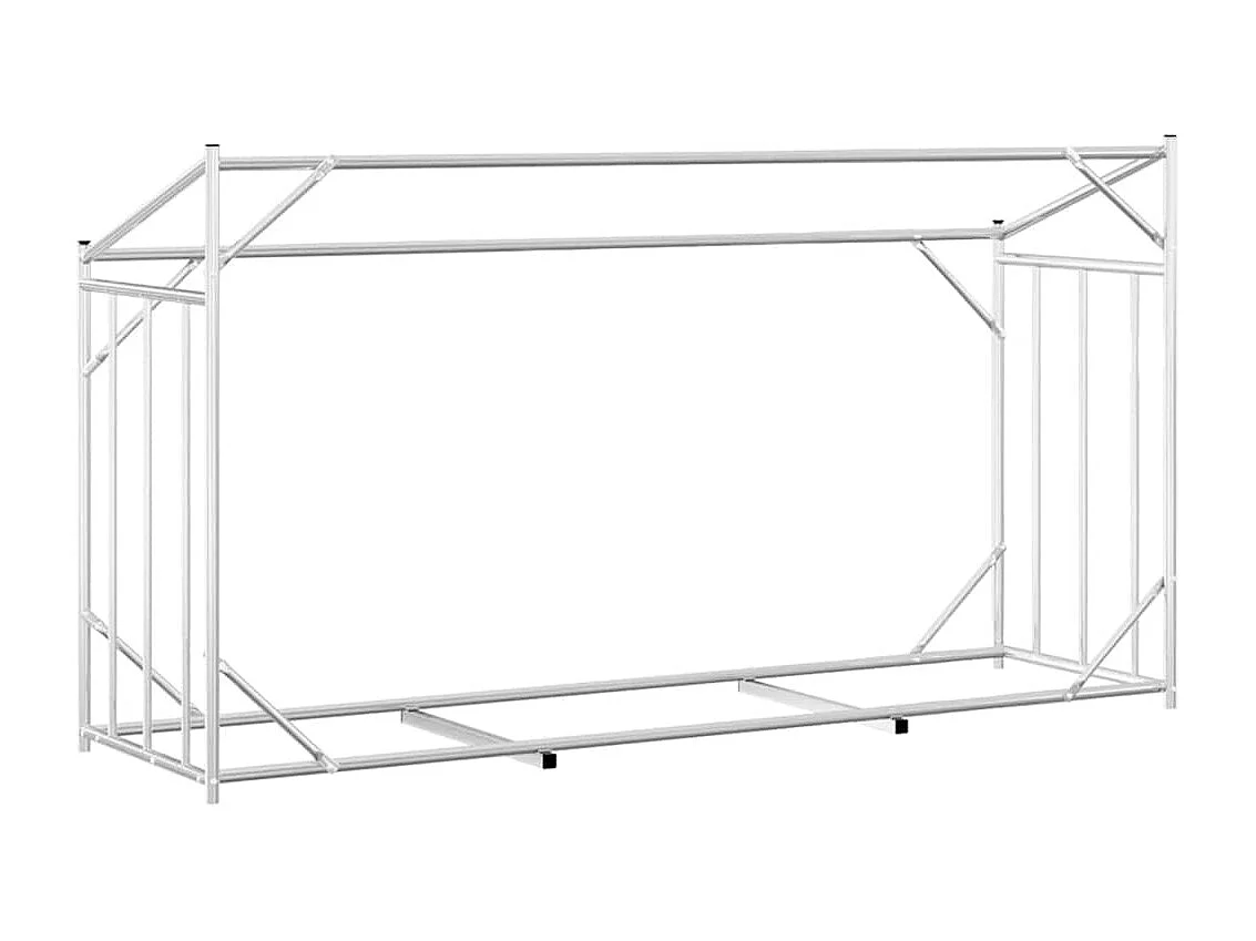 Stojak na drewno opałowe z pokrowcem przeciwdeszczowym, 200,5x60,5x110,5 cm, ocynkowana stal.
