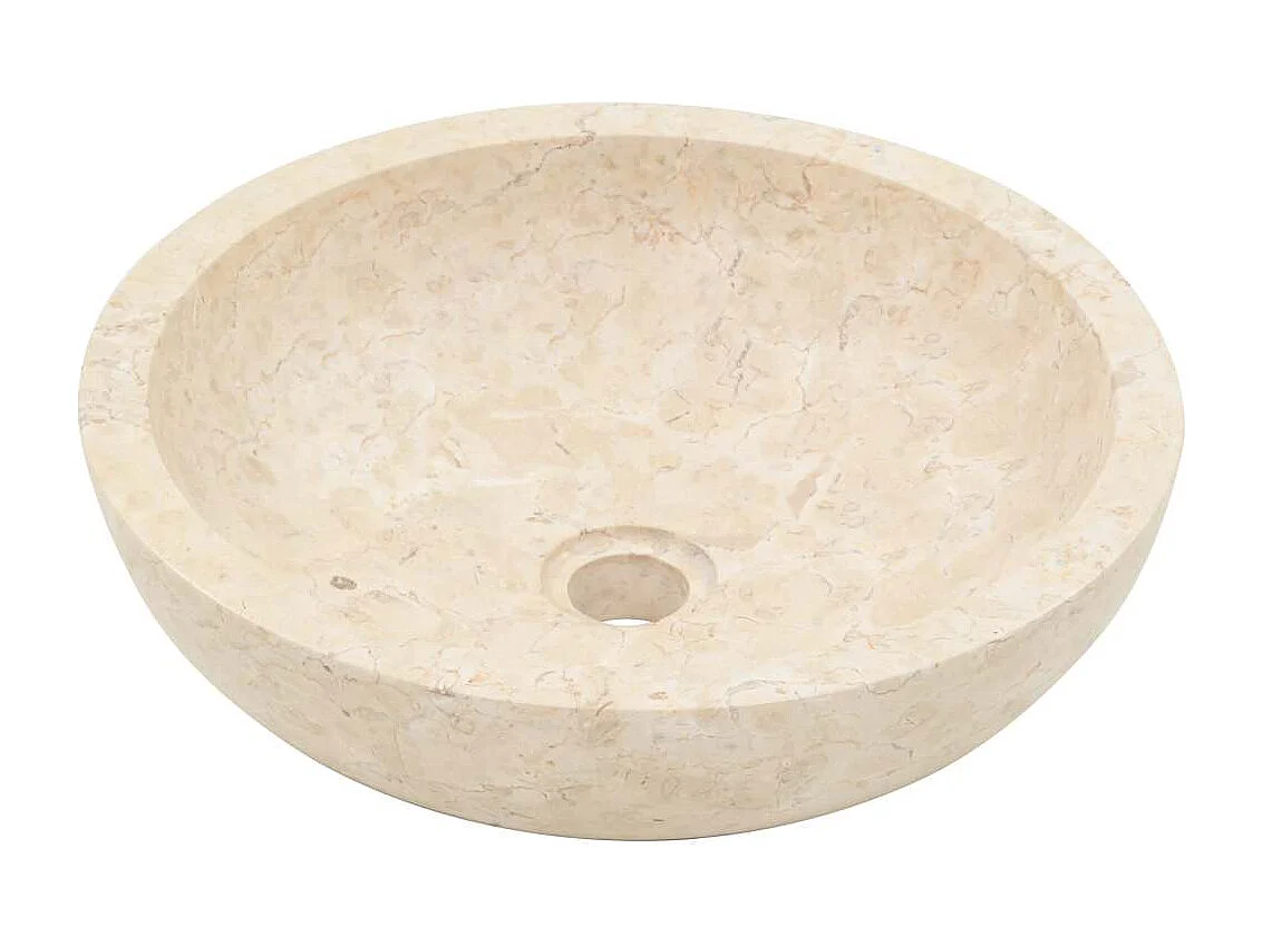 Waschbecken 40x12 cm, cremefarbener Marmor