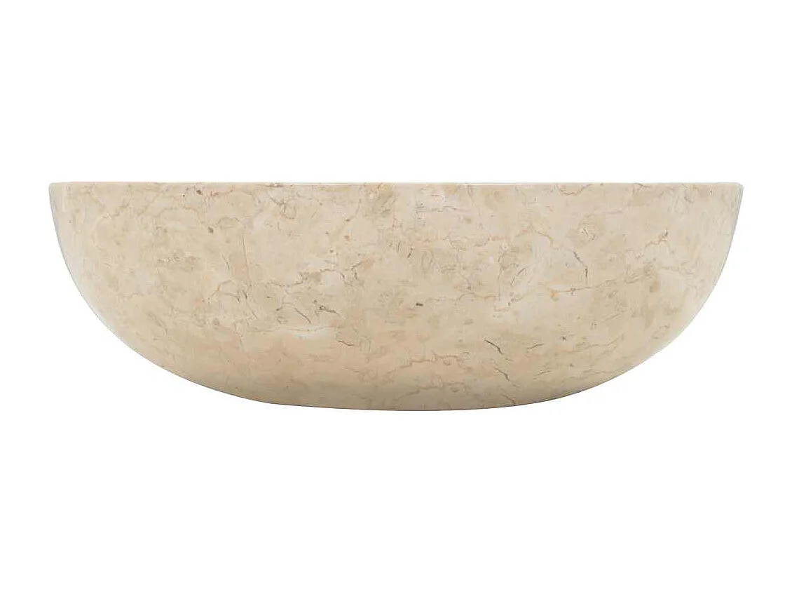 Waschbecken 40x12 cm, cremefarbener Marmor