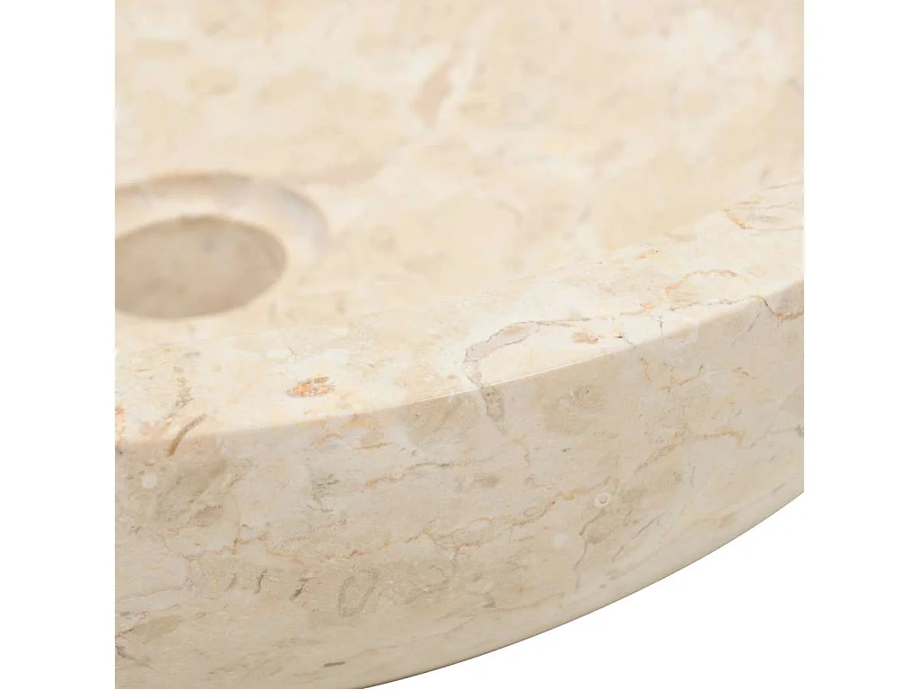 Waschbecken 40x12 cm, cremefarbener Marmor